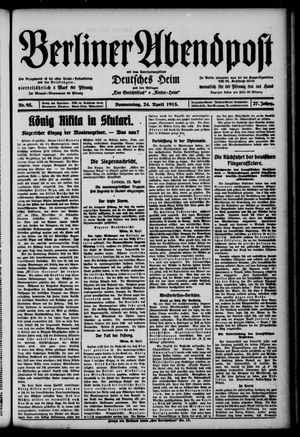 Berliner Abendpost vom 24.04.1913