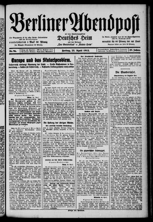 Berliner Abendpost on Apr 25, 1913