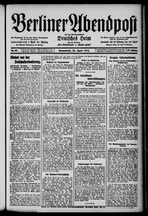 Berliner Abendpost vom 26.04.1913