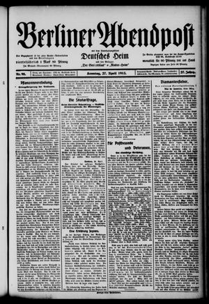 Berliner Abendpost vom 27.04.1913