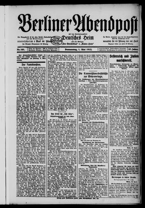 Berliner Abendpost vom 01.05.1913