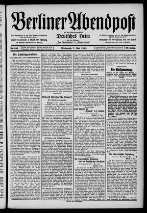Berliner Abendpost vom 07.05.1913