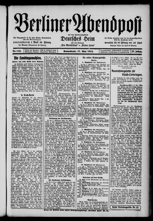 Berliner Abendpost vom 17.05.1913