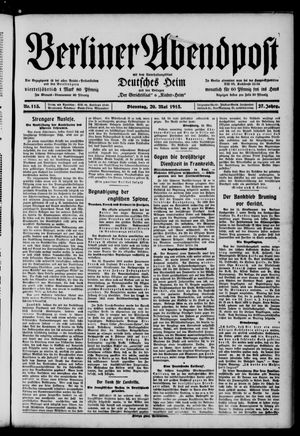 Berliner Abendpost vom 20.05.1913