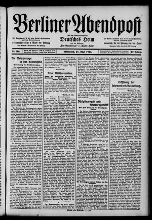 Berliner Abendpost vom 21.05.1913