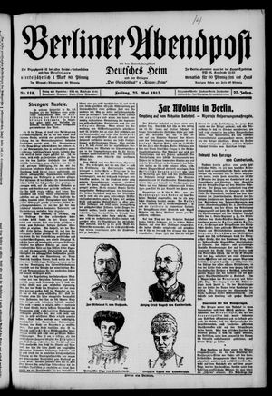 Berliner Abendpost vom 23.05.1913