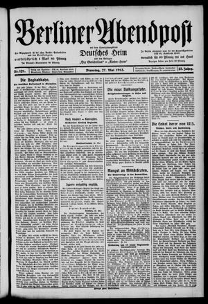 Berliner Abendpost vom 27.05.1913