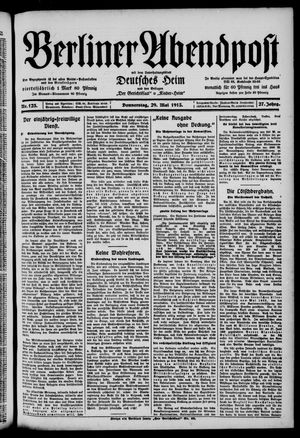 Berliner Abendpost vom 29.05.1913