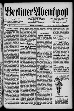 Berliner Abendpost vom 20.06.1913