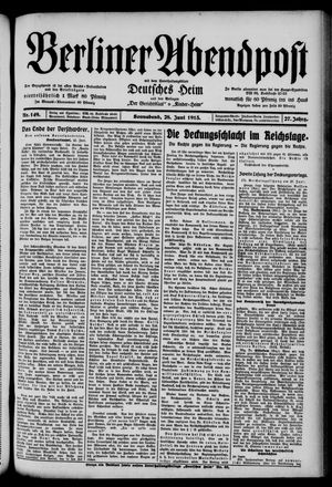 Berliner Abendpost vom 28.06.1913
