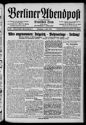 Berliner Abendpost vom 01.07.1913
