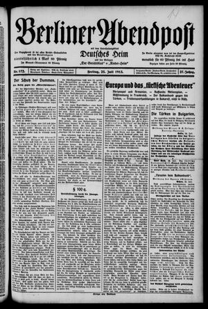 Berliner Abendpost vom 25.07.1913