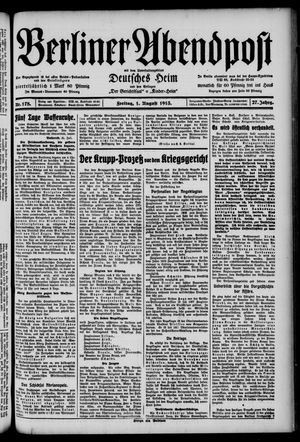 Berliner Abendpost vom 01.08.1913