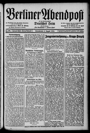 Berliner Abendpost vom 02.08.1913