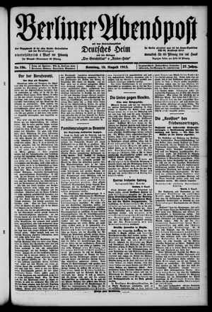 Berliner Abendpost vom 10.08.1913