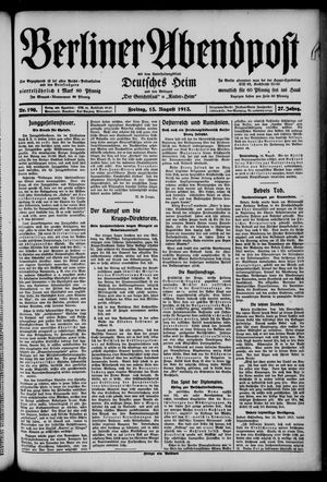 Berliner Abendpost vom 15.08.1913