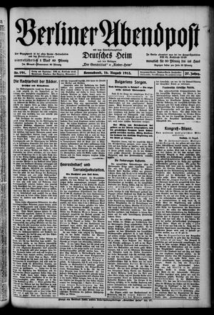 Berliner Abendpost vom 16.08.1913