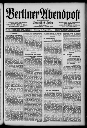 Berliner Abendpost vom 17.08.1913