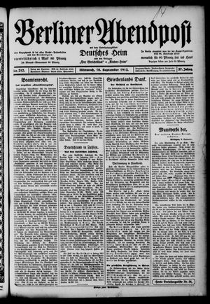Berliner Abendpost on Sep 10, 1913