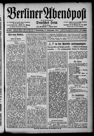 Berliner Abendpost vom 11.09.1913