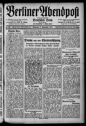 Berliner Abendpost vom 17.09.1913