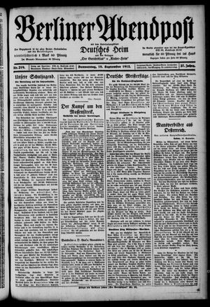 Berliner Abendpost vom 18.09.1913