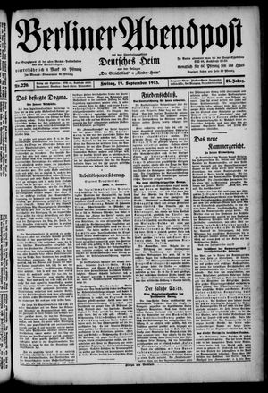 Berliner Abendpost vom 19.09.1913
