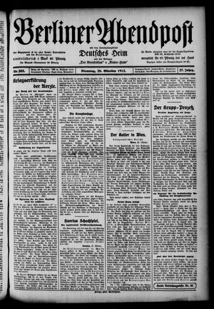 Berliner Abendpost on Oct 28, 1913