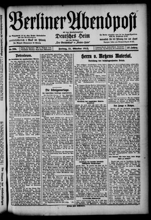 Berliner Abendpost vom 31.10.1913