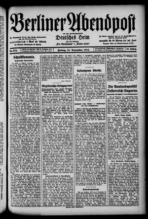 Berliner Abendpost vom 21.11.1913