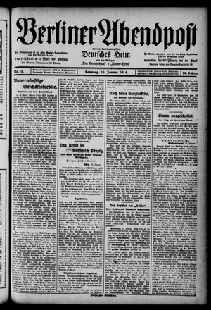 Berliner Abendpost on Jan 18, 1914