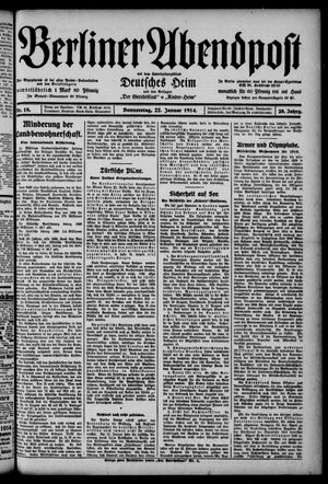 Berliner Abendpost vom 22.01.1914