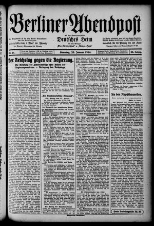 Berliner Abendpost vom 25.01.1914