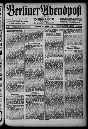 Berliner Abendpost vom 27.01.1914