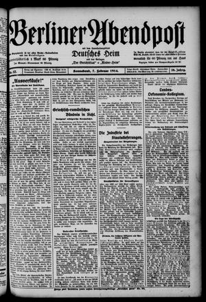 Berliner Abendpost vom 07.02.1914