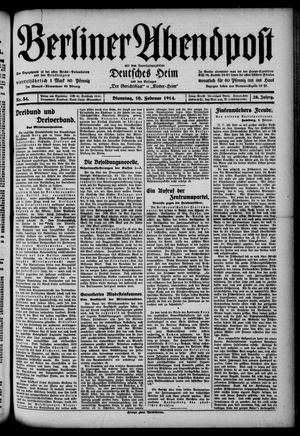 Berliner Abendpost vom 10.02.1914