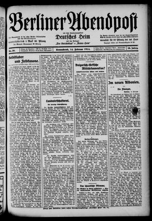 Berliner Abendpost vom 14.02.1914