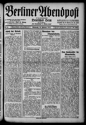 Berliner Abendpost vom 18.02.1914