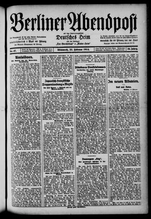 Berliner Abendpost vom 25.02.1914