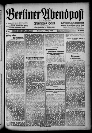 Berliner Abendpost vom 01.03.1914