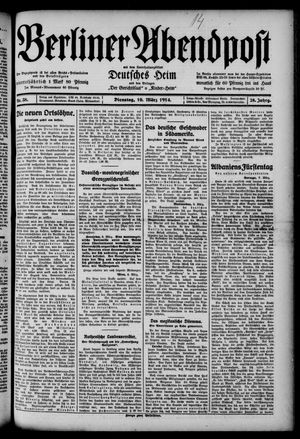 Berliner Abendpost vom 10.03.1914