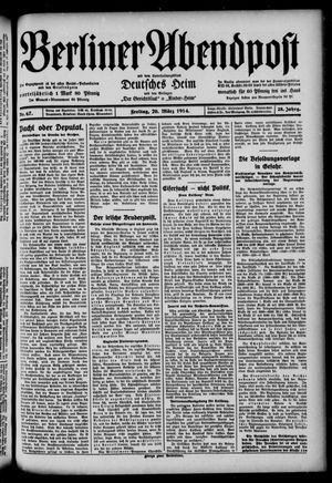 Berliner Abendpost on Mar 20, 1914