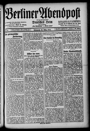 Berliner Abendpost vom 25.03.1914