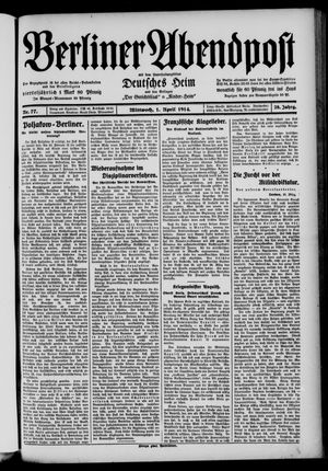 Berliner Abendpost vom 01.04.1914