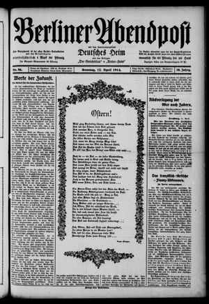 Berliner Abendpost on Apr 12, 1914