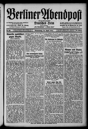 Berliner Abendpost on Apr 16, 1914