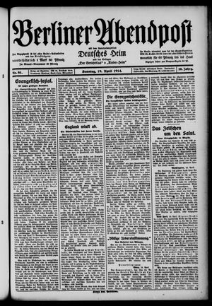 Berliner Abendpost vom 19.04.1914