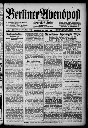 Berliner Abendpost vom 25.04.1914