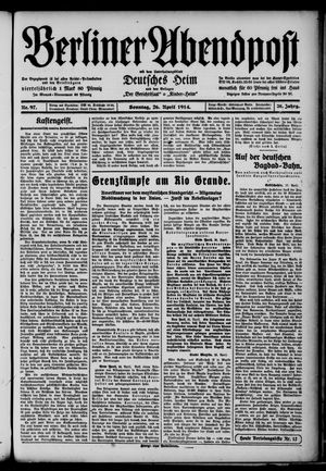 Berliner Abendpost vom 26.04.1914