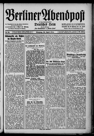 Berliner Abendpost on Apr 28, 1914